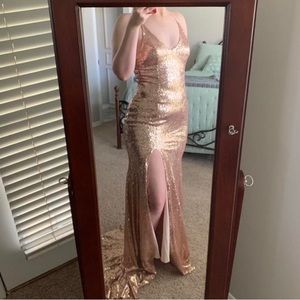 Rose Gold Sequin Prom/Formal Dress